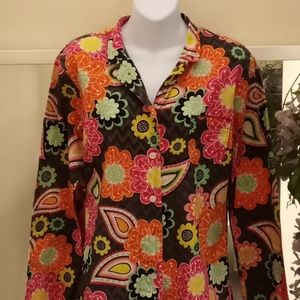 Vera Bradley Floral & Paisley Button Down Top